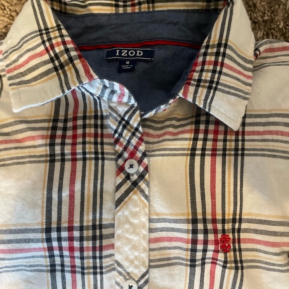 Izod women’s size medium button-down shirt plaid - Picture 2 of 11